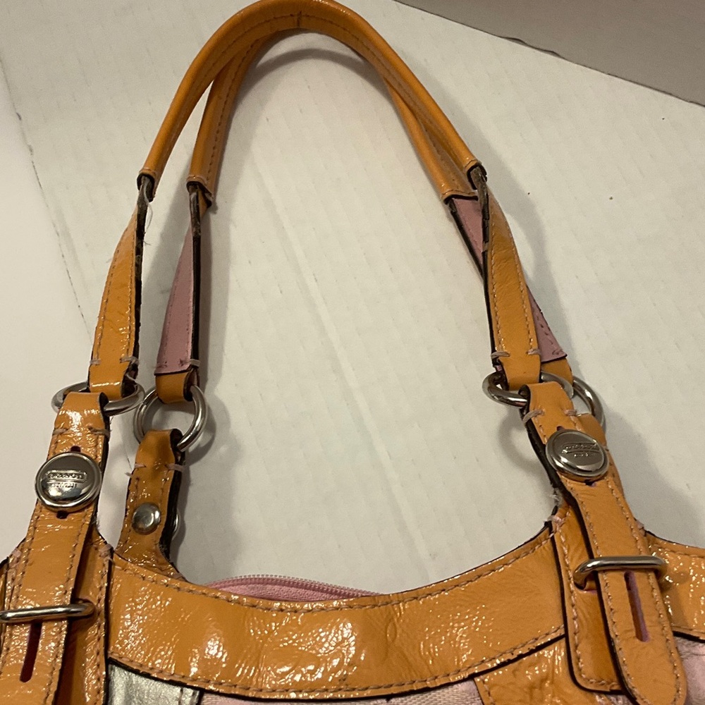 Coach Multicolor Circle Patchwork Tote in Pink an… - image 10